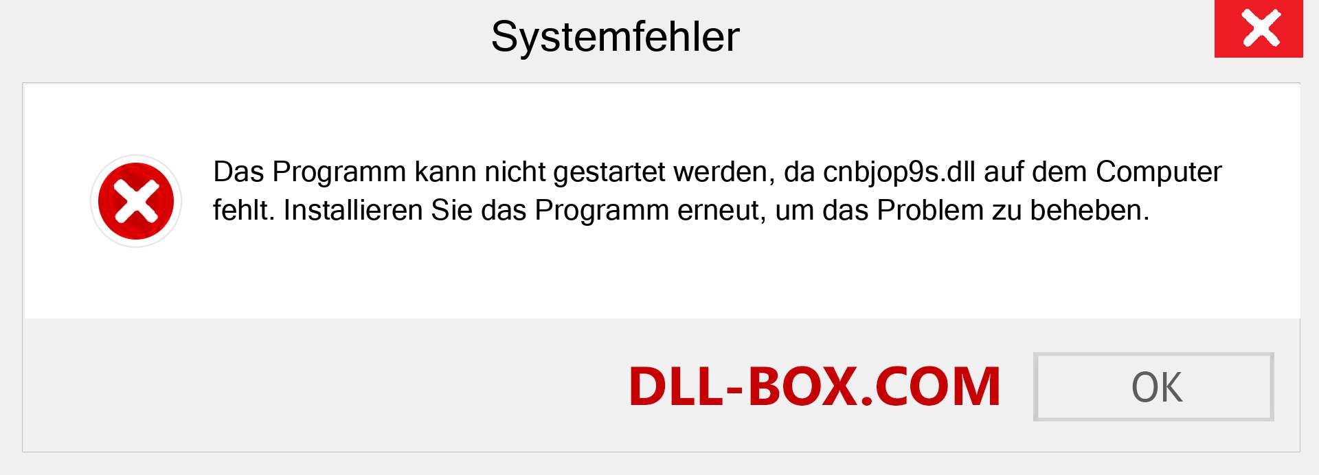 cnbjop9s.dll-Datei fehlt?. Download für Windows 7, 8, 10 - Fix cnbjop9s dll Missing Error unter Windows, Fotos, Bildern