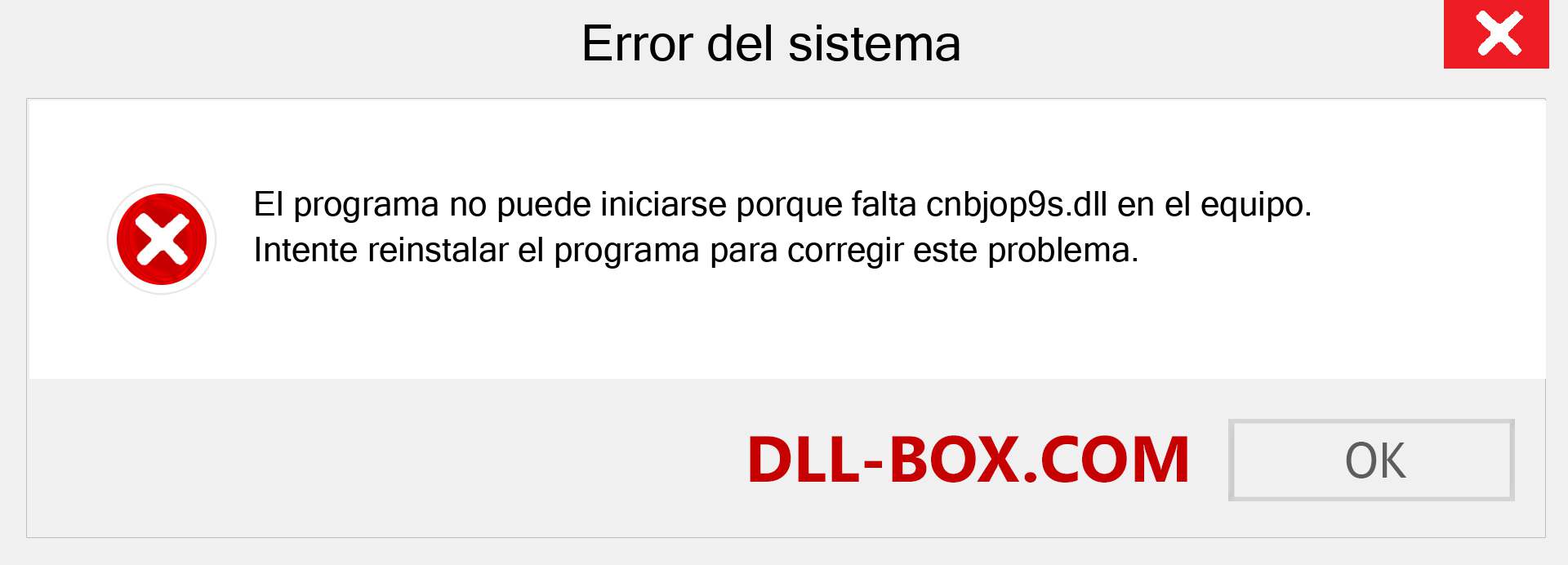 ¿Falta el archivo cnbjop9s.dll ?. Descargar para Windows 7, 8, 10 - Corregir cnbjop9s dll Missing Error en Windows, fotos, imágenes