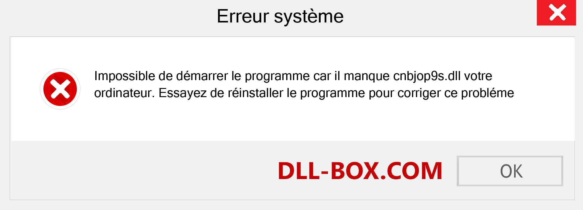 Le fichier cnbjop9s.dll est manquant ?. Télécharger pour Windows 7, 8, 10 - Correction de l'erreur manquante cnbjop9s dll sur Windows, photos, images